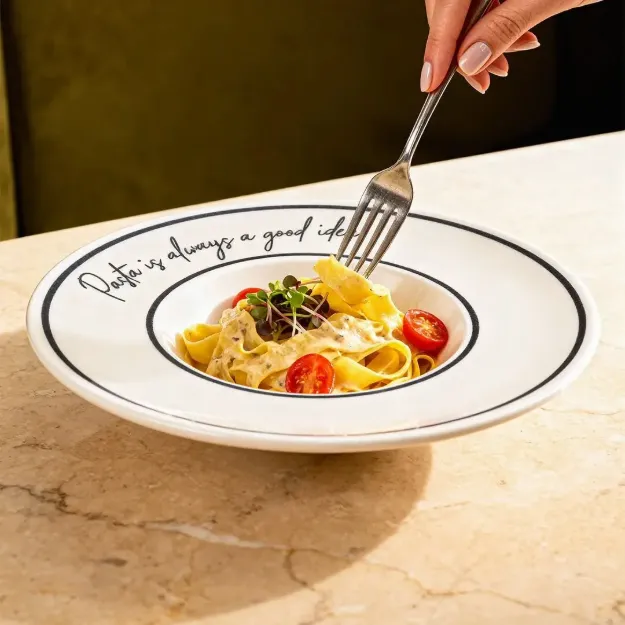 Fecra Tavola Porselen Makarna Tabağı resmi