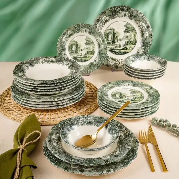 Fecra Vintage Emerald 24 Parça Yemek Takımı resmi