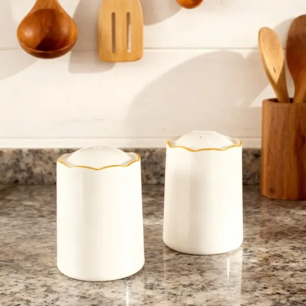 Fecra Blanc Tuzluk ve Biberlik  Altın Yaldızlı resmi