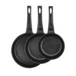 Fecra Bio Casting 3 Parça Döküm Granit Tava Seti Siyah resmi