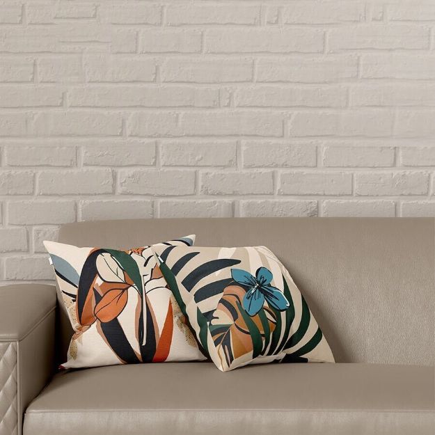 Fecra Hibisküs Desenli Kırlent Kılıfı 43*43 2'Li resmi