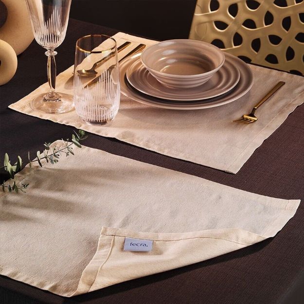 Fecra Dora 6'lı Keten Amerikan Servis 35*45 cm resmi