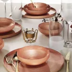 Fecra Circle Metalik Oranj 18 Parça Yemek Takımı resmi