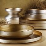 Fecra Circle 18 Parça Gold Yemek Takımı Şampanya resmi