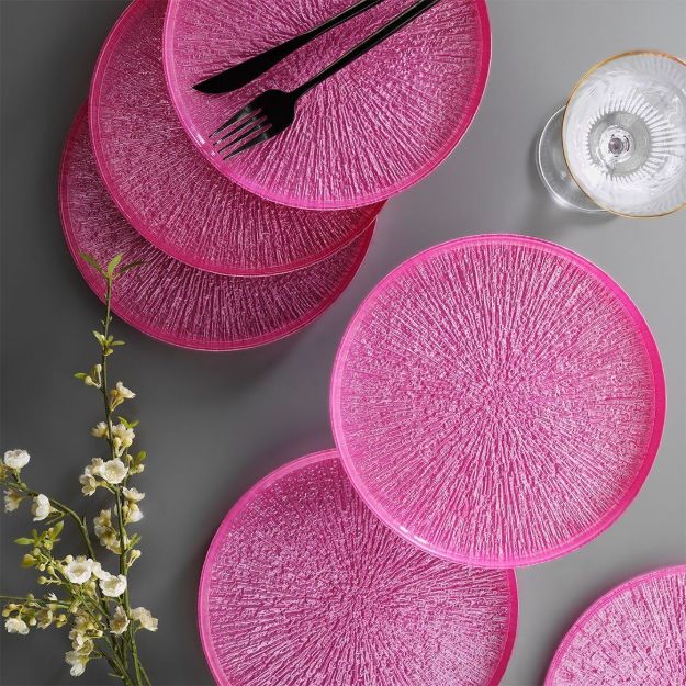 Fecra Rita 6'lı Pasta Tabağı Seti Pembe 21 Cm resmi