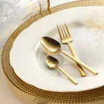 Fecra Doğa 36 Parça Gold Çatal Kaşık Bıçak Takımı resmi
