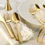 Fecra Doğa 36 Parça Gold Çatal Kaşık Bıçak Takımı resmi