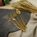Fecra Ceyda 36 Parça Gold Çatal Kaşık Bıçak Takımı resmi