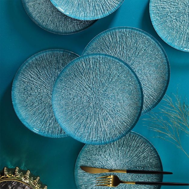 Fecra Rita 6'lı Pasta Tabağı Seti Mavi 21 Cm resmi