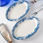 Fecra Vintage Blue 2'Li Kayık Tabak resmi