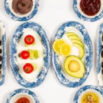 Fecra Vintage Blue 2'Li Kayık Tabak resmi