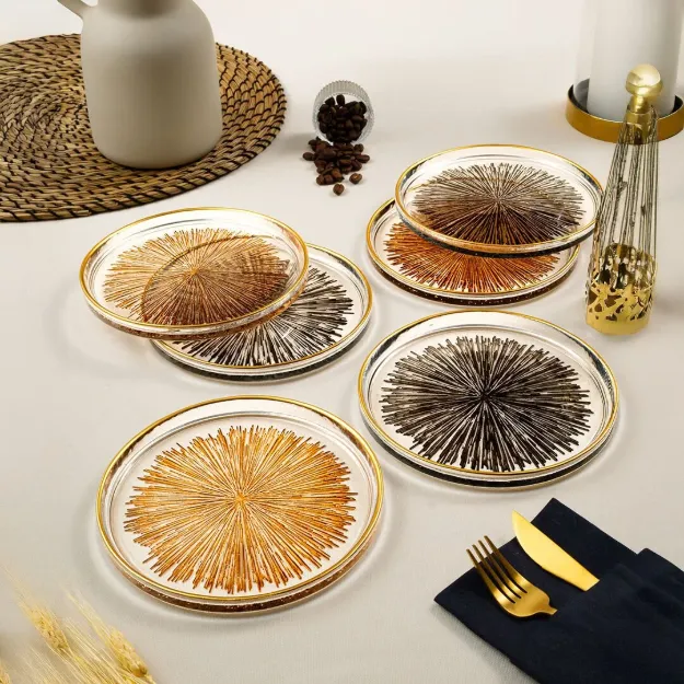 Fecra Mystic 6'lı Pasta Tabağı Seti 16 cm resmi