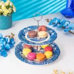 Fecra Vintage Blue 2 Katlı Kurabiyelik Seti resmi