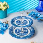 Fecra Vintage Blue 2 Katlı Kurabiyelik Seti resmi