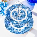 Fecra Vintage Blue 2 Katlı Kurabiyelik Seti resmi