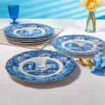 Fecra Vintage Blue 6 Parça Servis Tabağı Seti resmi