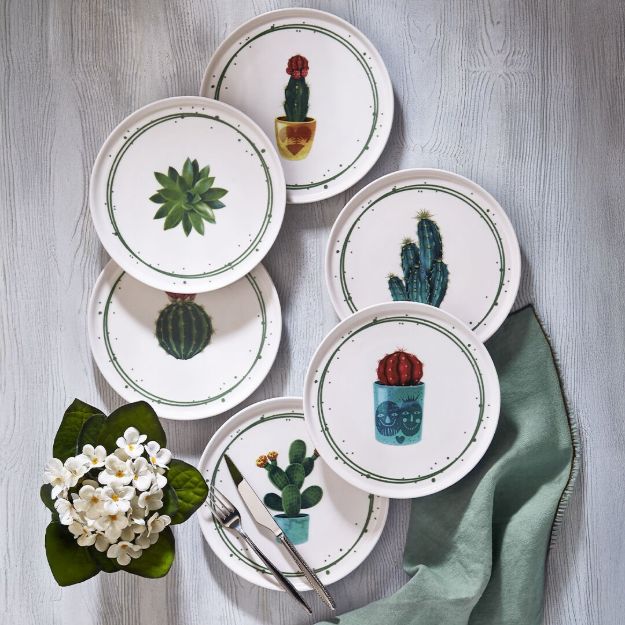 Fecra Kaktüs 6 Parça Pasta Tabağı Seti resmi