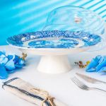 Fecra Vintage Blue Kek Sunum Tabağı resmi