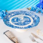 Fecra Vintage Blue Kek Sunum Tabağı resmi