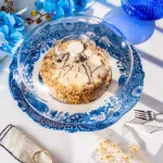 Fecra Vintage Blue Kek Sunum Tabağı resmi