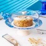 Fecra Vintage Blue Kek Sunum Tabağı resmi