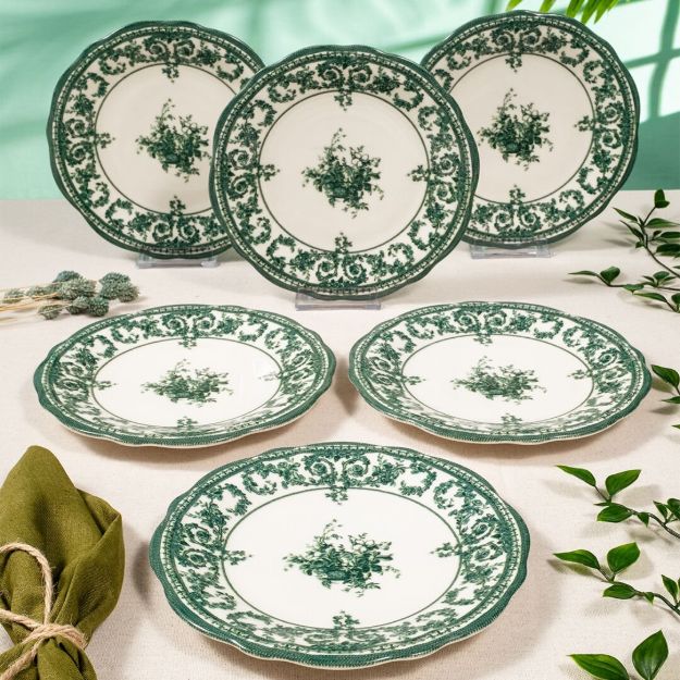 Fecra Majestic Green 6'lı Pasta Tabağı Seti resmi