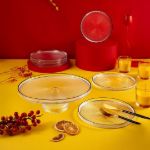 Fecra Loren 7 Parça Pasta ve Sunum Seti Siyah Fileli resmi