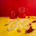 Fecra Loren 7 Parça Pasta ve Sunum Seti Siyah Fileli resmi