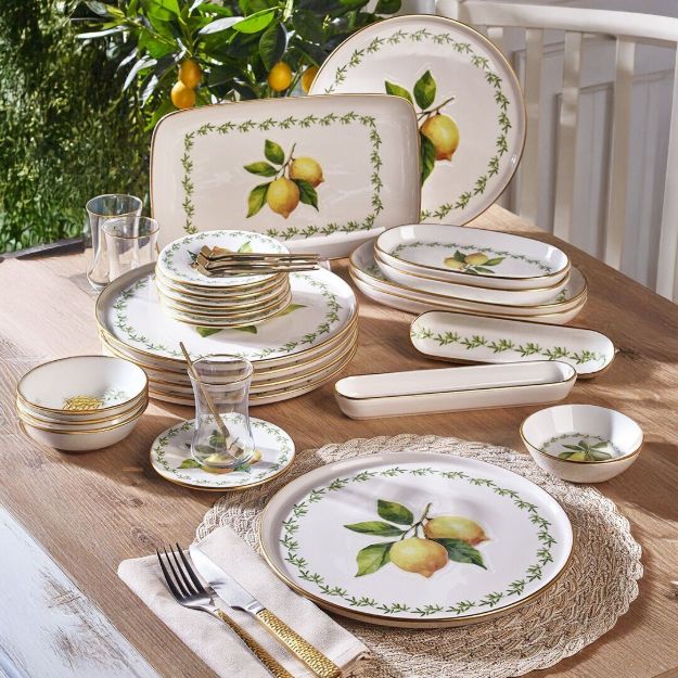 Fecra Lemone 35 Parça Gold Fileli Kahvaltı Seti resmi