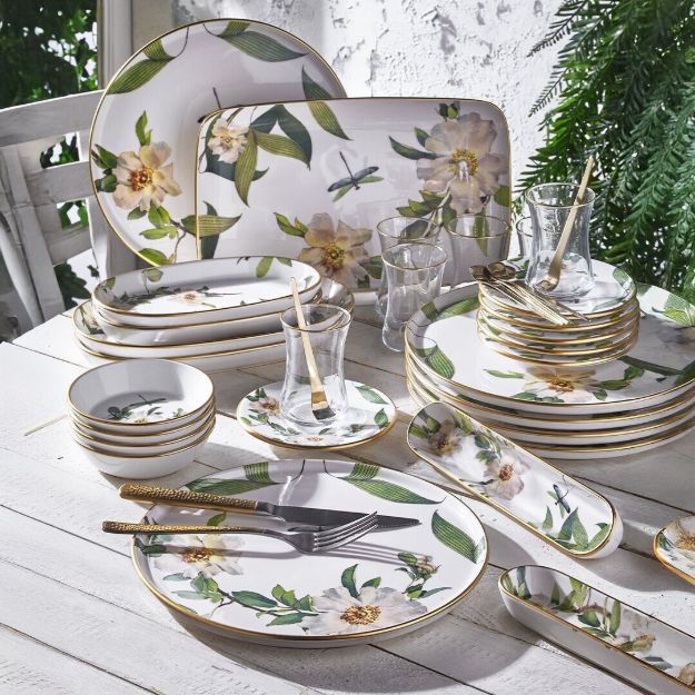 Fecra Floranda 35 Parça Gold Fileli Kahvaltı Seti resmi
