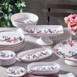 Fecra Pink Bird 18 Parça Servis ve Sunum Seti resmi