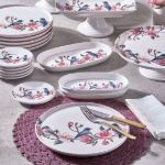 Fecra Pink Bird 18 Parça Servis ve Sunum Seti resmi