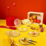 Fecra Loren 6'lı Pasta Tabağı Seti Siyah Fileli 16 Cm resmi