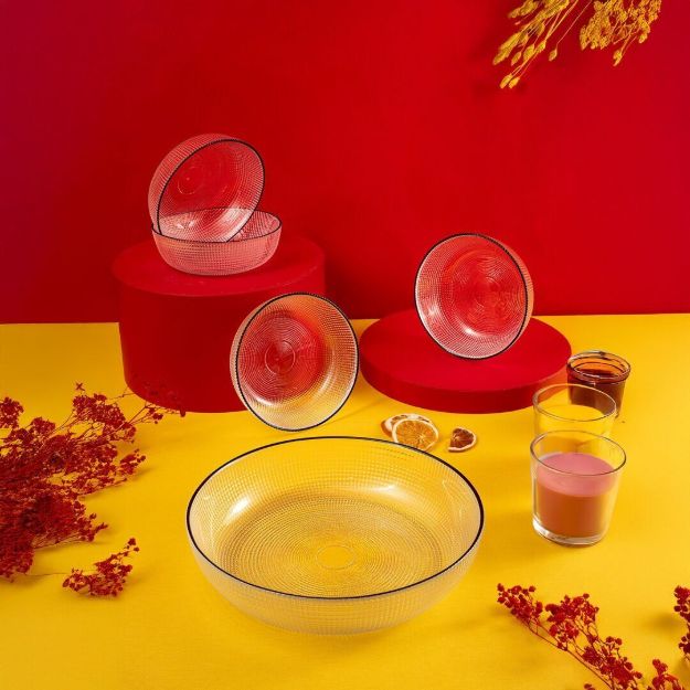 Fecra Loren 5'li Çerez Sunum Seti  Siyah resmi