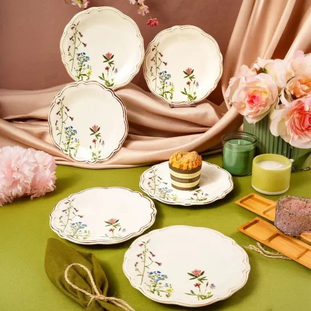 Fecra Doğa 6 Parça Pasta Tabağı Seti resmi