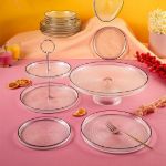 Fecra Loren 14 Parça Servis ve Sunum Seti Siyah Fileli resmi