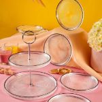 Fecra Loren 7 Parça Servis ve Sunum Seti Siyah Fileli resmi