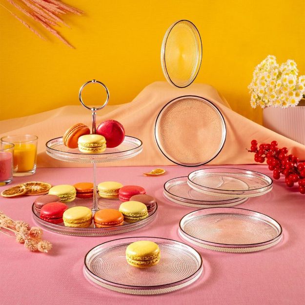 Fecra Loren 7 Parça Servis ve Sunum Seti Siyah Fileli resmi