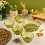 Fecra Fladen 7 Parça Kase Seti Yeşil Gold Fileli resmi