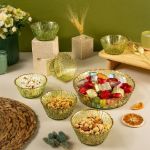 Fecra Fladen 7 Parça Kase Seti Yeşil Gold Fileli resmi